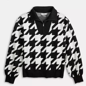 Women's Nine West Half Zip Patterened Pullover Sweater [COPY]